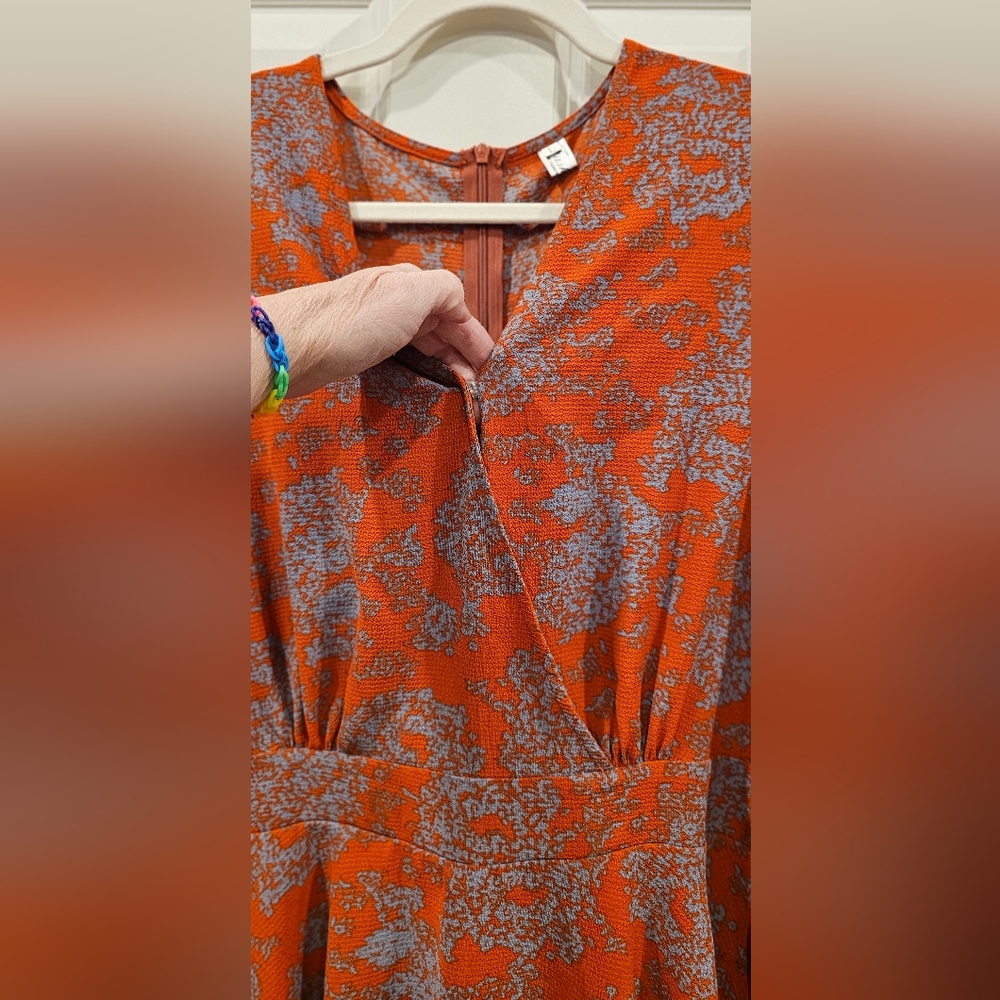 142 - Floral Patterned Orange Romper - image 5